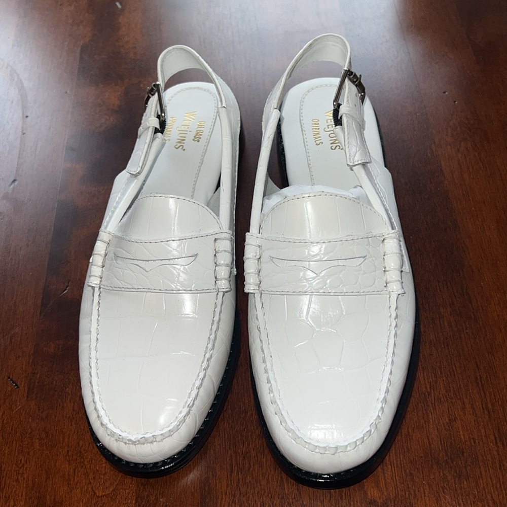 G.H. BASS ORIGINALS WOMENS WHITNEY CROC SLING BACK WEEJUNS SIZE 9.5 NEW - Picture 5 of 12